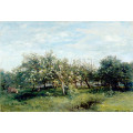 Репродукции на картини: Цъфнали ябълкови дървета (1873) – Шарл-Франсоа Добини